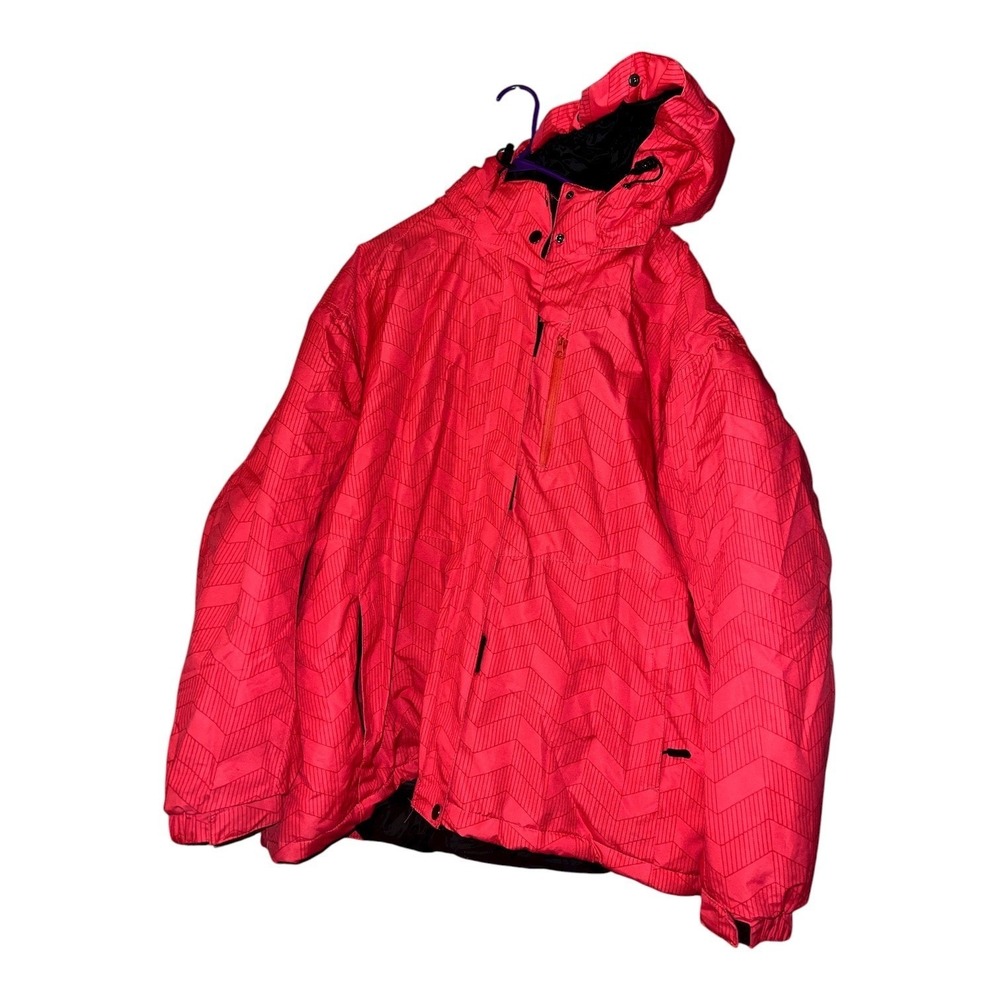Iceberg Outerwear 4XL Women's Ski Snowboard Winter Jacket Hooded Red Chevron - Picture 4 of 7